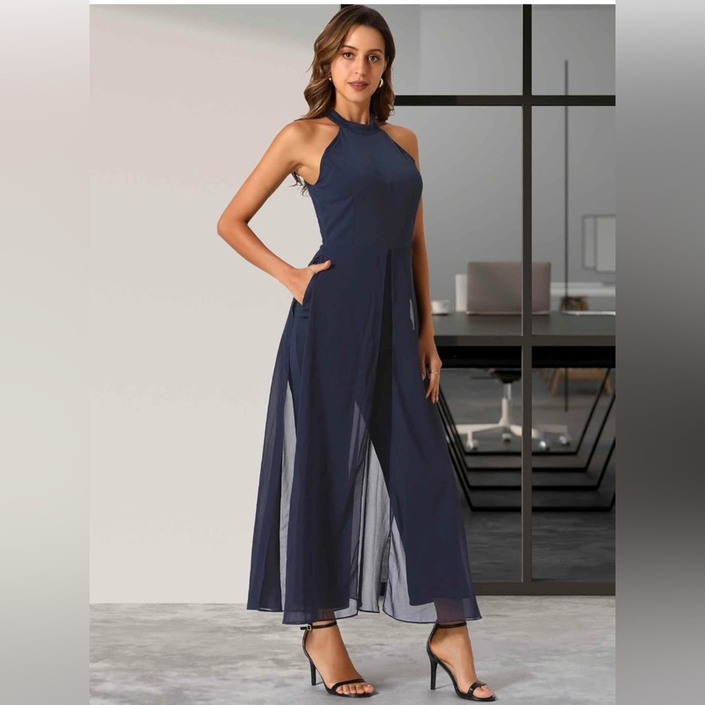 Allegra K Elegant Jumpsuit Sleeveless Jumpsuits